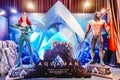 Human Size Statue of A DC Comic Superhero Arthur Curry or Aquaman and Mera at The Standee of Movie Aquaman